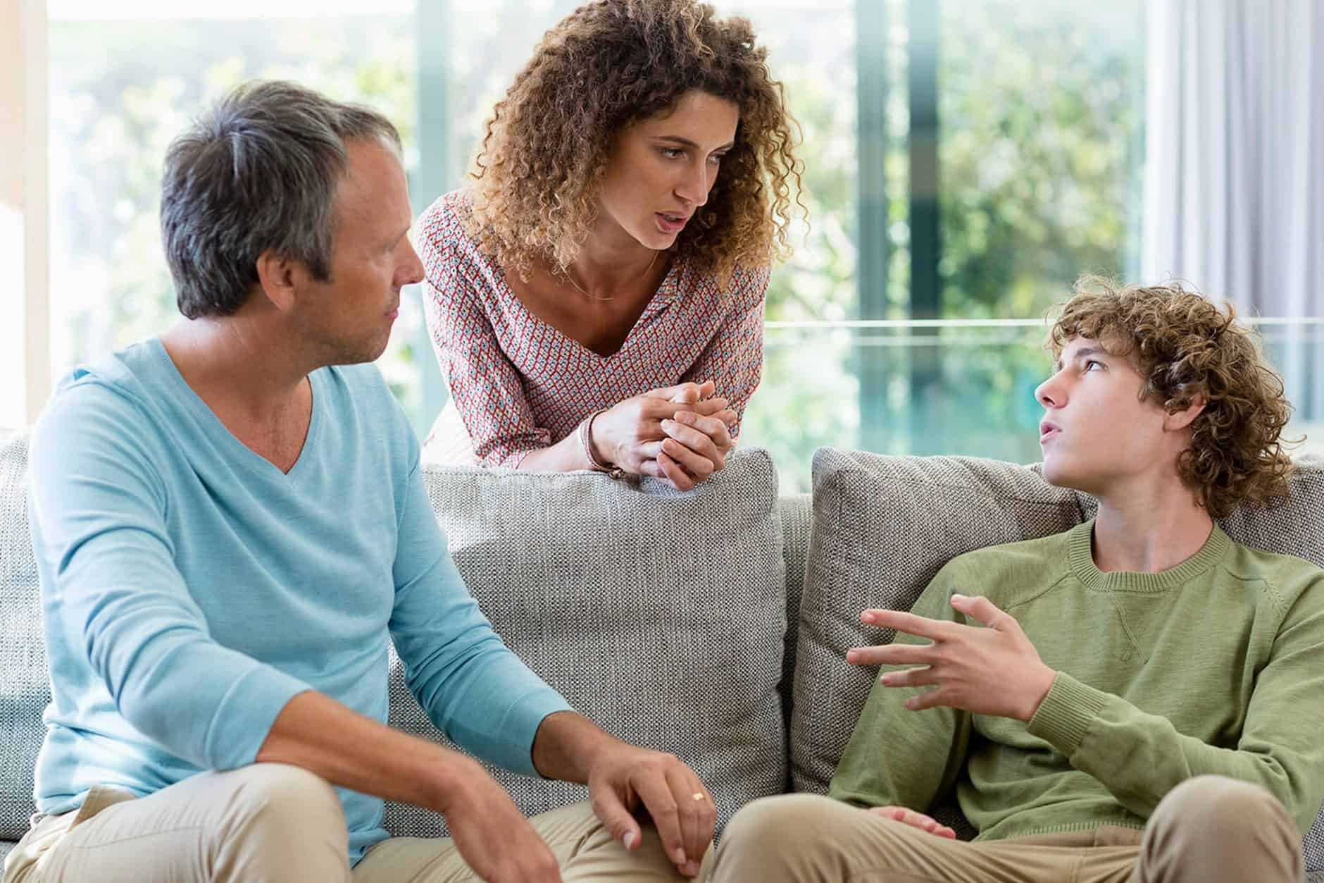 Family having a discussion