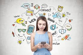 Teens using smartphones